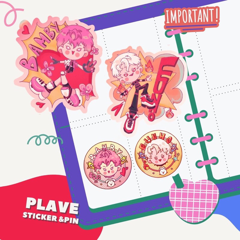 Plave Sticker & Pin/Bamby & Eunho