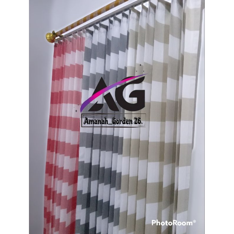 Gorden Plisket kawat S gorden Emily Terbaru kotak kotak gorden jendela aesthetic gordeng pintu gorde