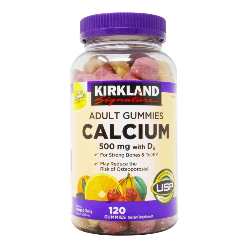 Kirkland Signature Calcium Gummies - 500 mg with D3 - 120 Gummies