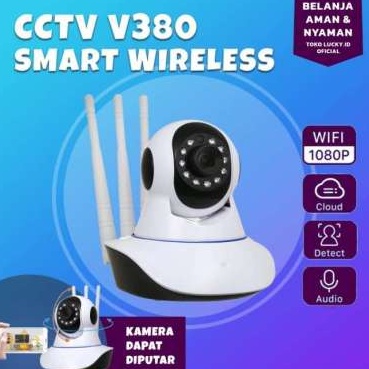 Kekinian.. CCTV Mini Wifi 3 Antena Unitech V380 Wireless IP Camera Kamera 2 Way Audio Motion ESA