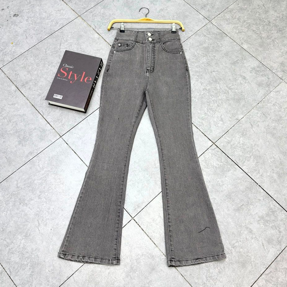 ORE - Pinkam Highwaist Cutbray Jeans Tali silang Belakang