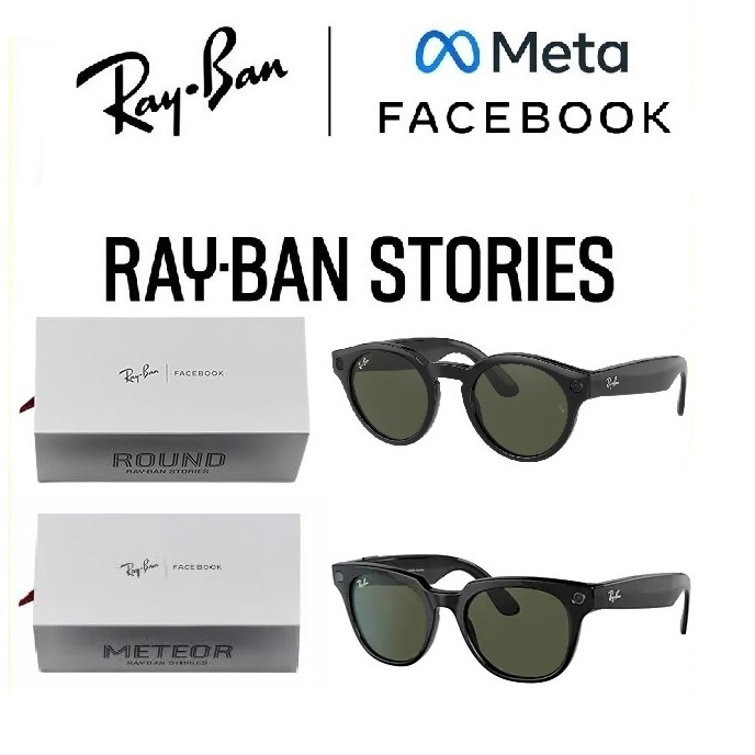 RayBan Stories Ray-Ban Wayfarer Facebook Ori Kacamata Smart Glasses - Round Frame
