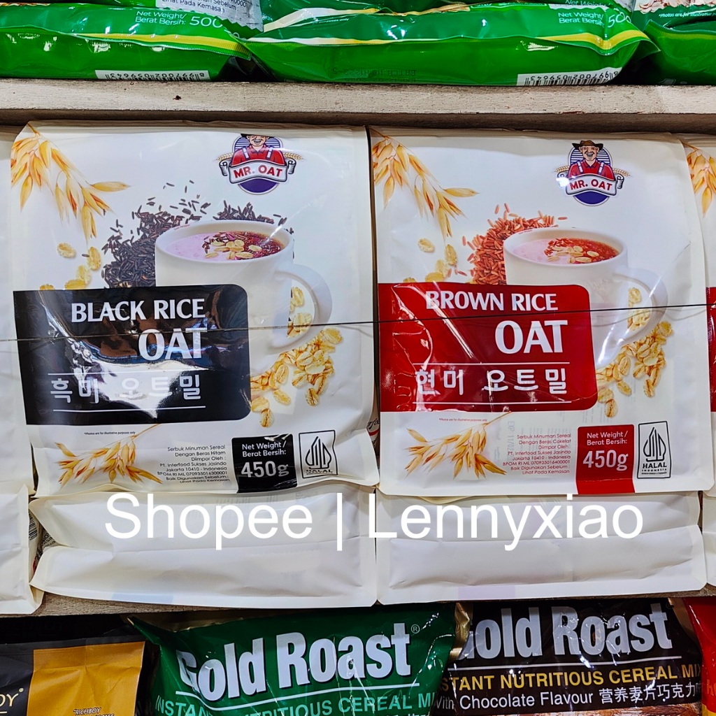 

Mr Oat Instant Oatmeal Black Brown Rice Oat Beras Hitam Coklat Cereal Sereal Gandum