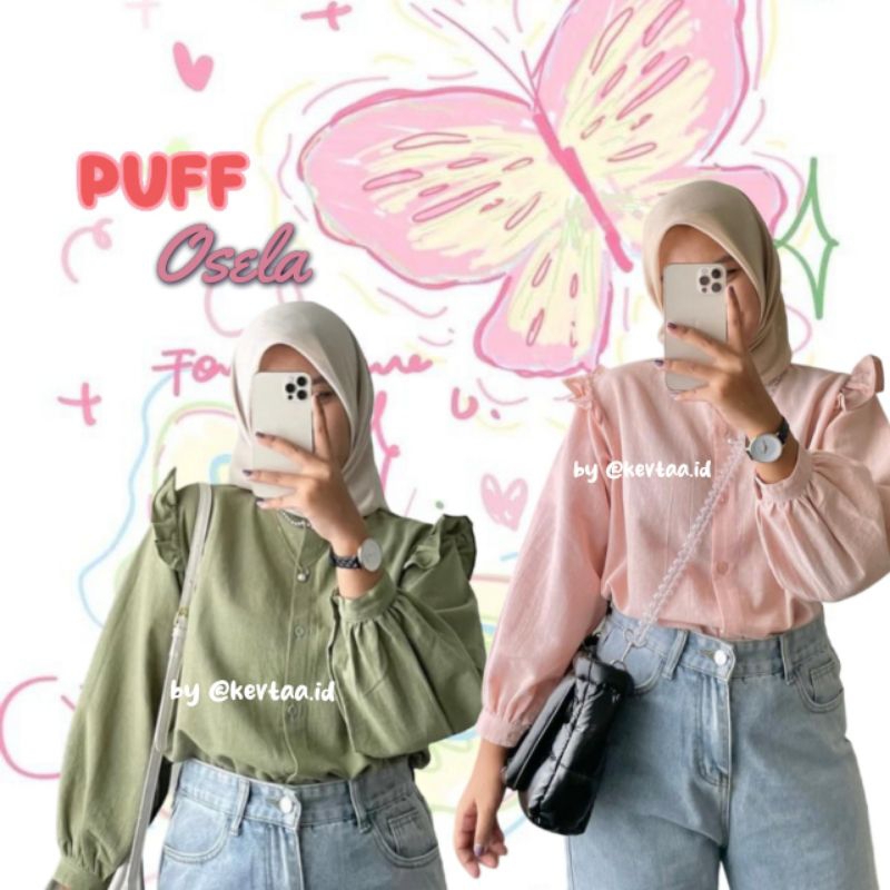 puff osela blouse | blouse korean style | blouse wanita | kevtaa .id
