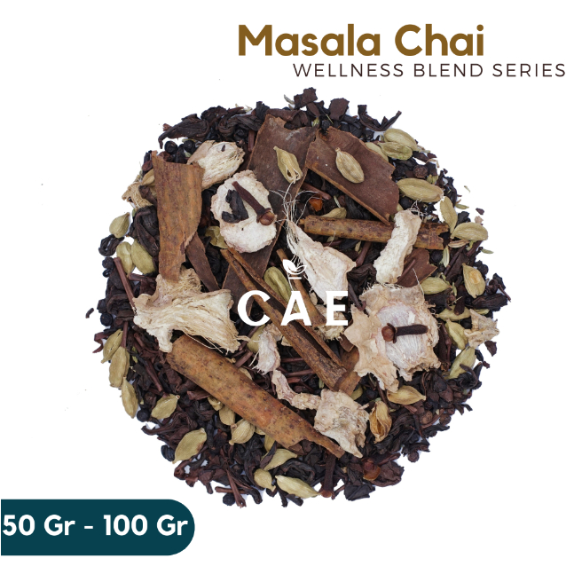 

MASALA CHAI | Herbal Tea Blend Black Tea Ginger Black Pepper Fennel Seed Cloves Green Cardamom Cinnamon Premium 50 Gram - 100 Gram