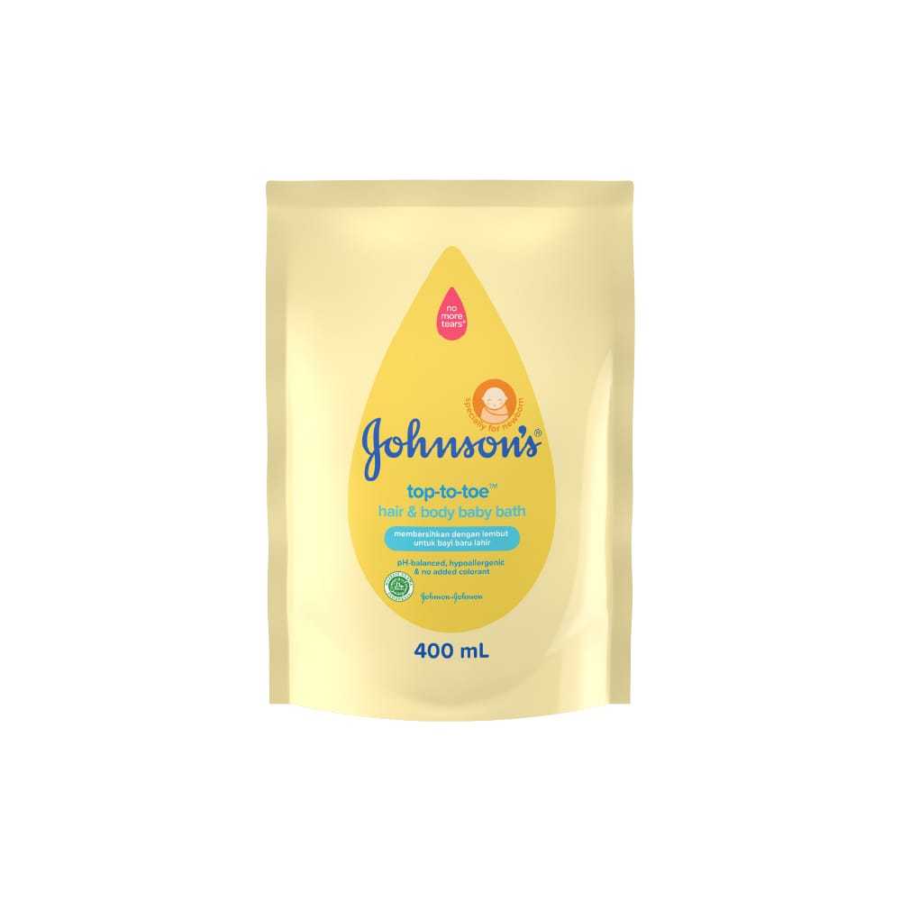 JOHNSON'S Top-to-Toe Hair &amp; Body Baby Bath - Sabun Bayi 2in1 Refill 400ml