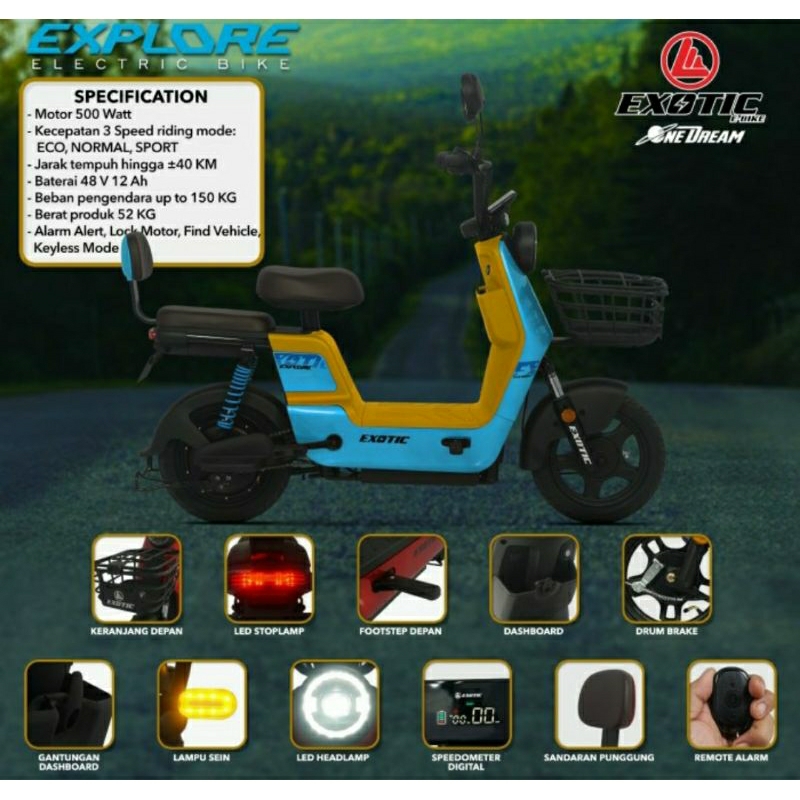 Sepeda listrik EXOTIC EXPLORE 500 watt