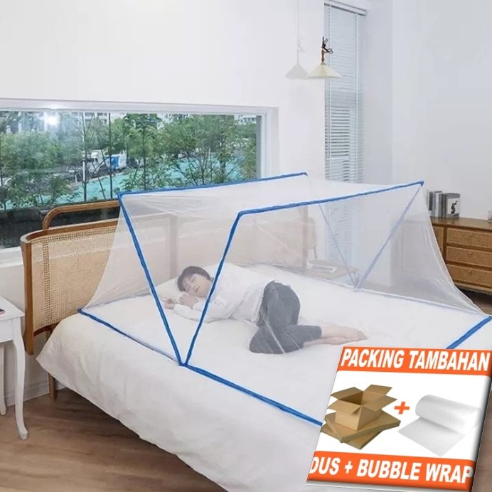 Sangat Nyaman.. KELAMBU KOTAK LIPAT UKURAN 160x190cm/ KELAMBU LIPAT PORTABLE KOTAK/ KELAMBU LIPAT AN