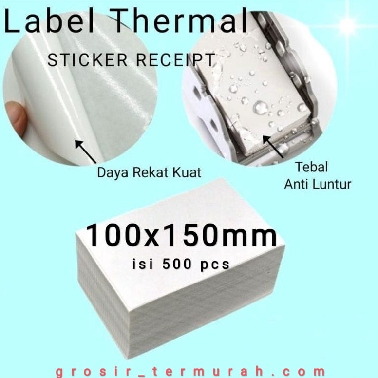 

4.4 MALL Kertas Thermal Label Lipat Barcode 100x150 A6 Isi 500 Pcs