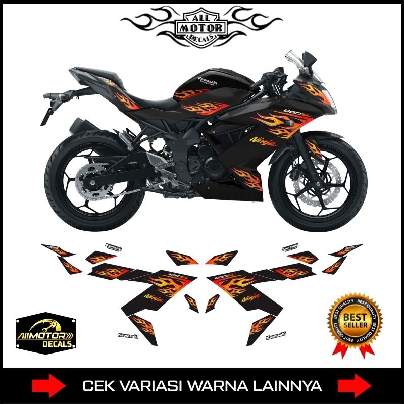 Striping Ninja 250 Mono SL Motif Api / Sticker Kawasaki Ninja Mono / Decal Motor Ninja Mono Sl / Sti