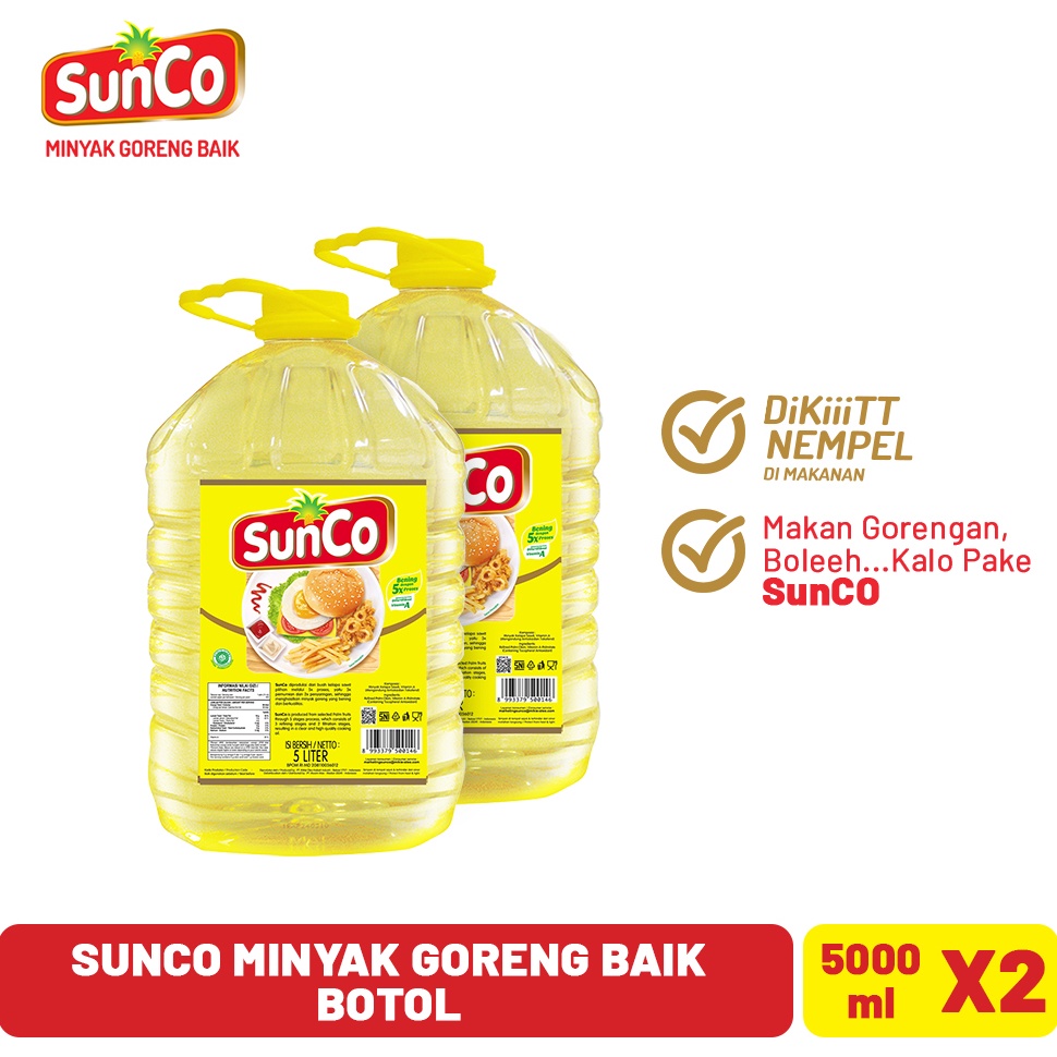 

☛ 100% terbaik Sunco Minyak Goreng Botol 5 L - Twinpack Asli / ori(sinal)