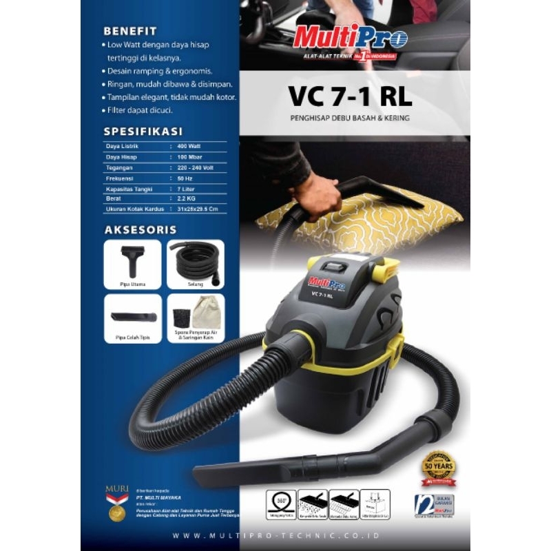 Vacuum Vakum Cleaner 7 Liter MULTIPRO