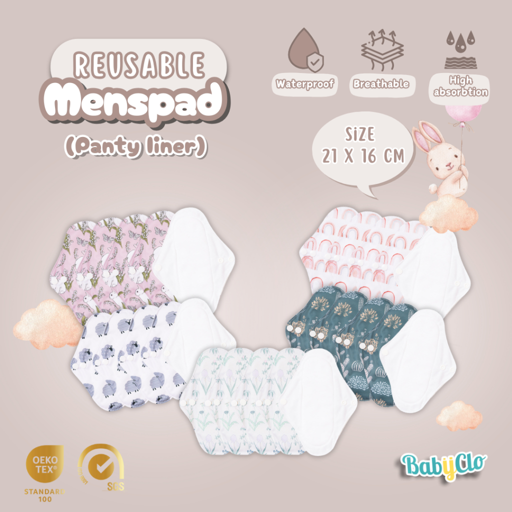Aurabaik Menstrual Pad Suede Babyclo Size 21 X 16 Cm