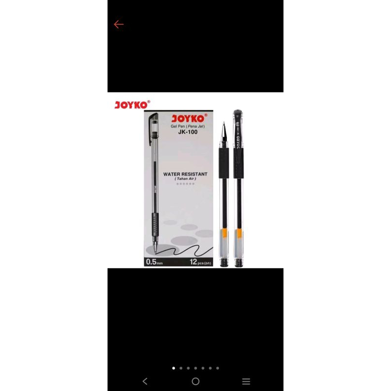 

pulpen gel joyko