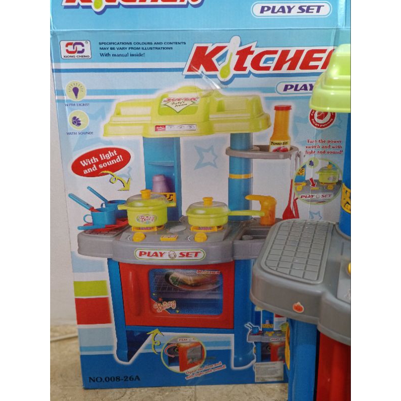 MAINAN KITCHEN SET BLUE BIRU ANAK LAKI SIZE JUMBO BESAR TROLEY BEKAS PRELOVED BOY PRETEND PLAY CHEF