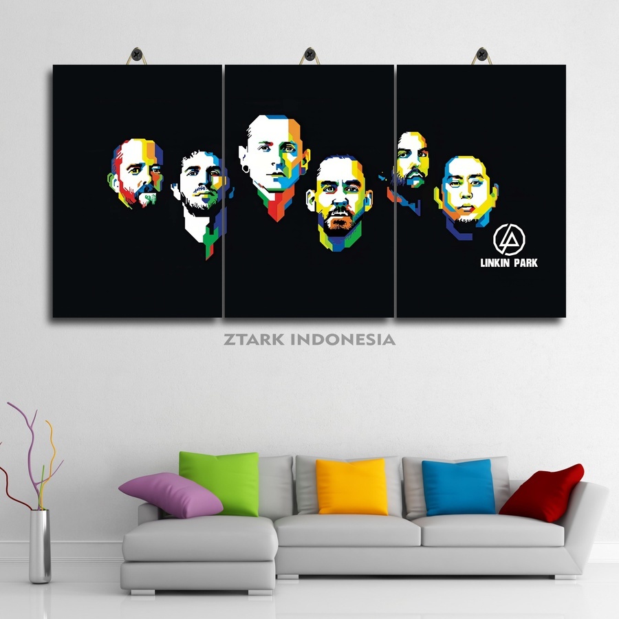 Pajangan Kamar Tidur Vokalis Linkin Park 60X30 Multipanel | Ztark Indonesia| Hiasan Kamar Cowok Band