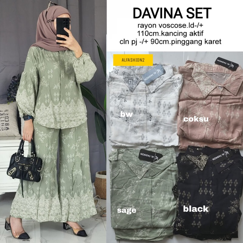 (BISA COD) DAVINA SET // SETELAN CELANA WANITA REMAJA // ORI BY ALFASHION