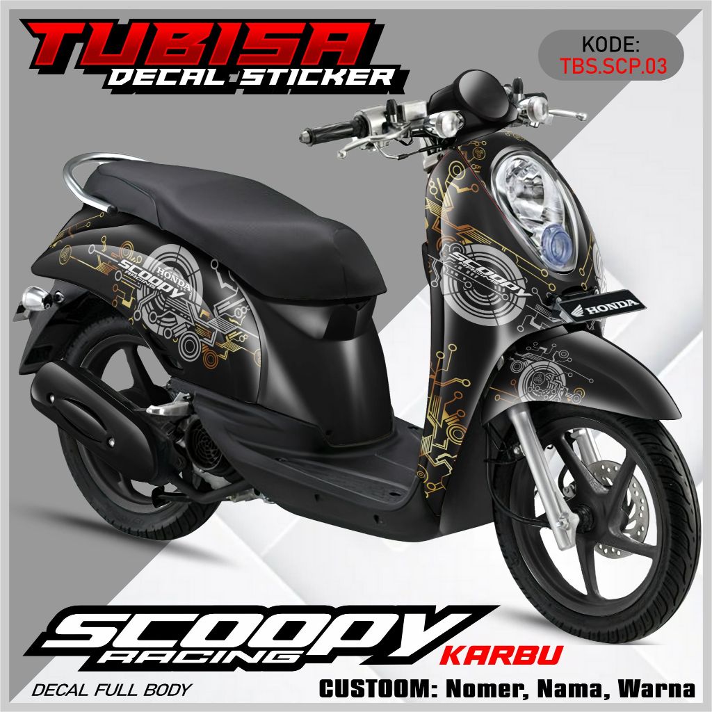 Dekal Stiker SCOOPY KARBU Full Body Decal Sticker Striping Motor SCOOPY KARBU TBS.03