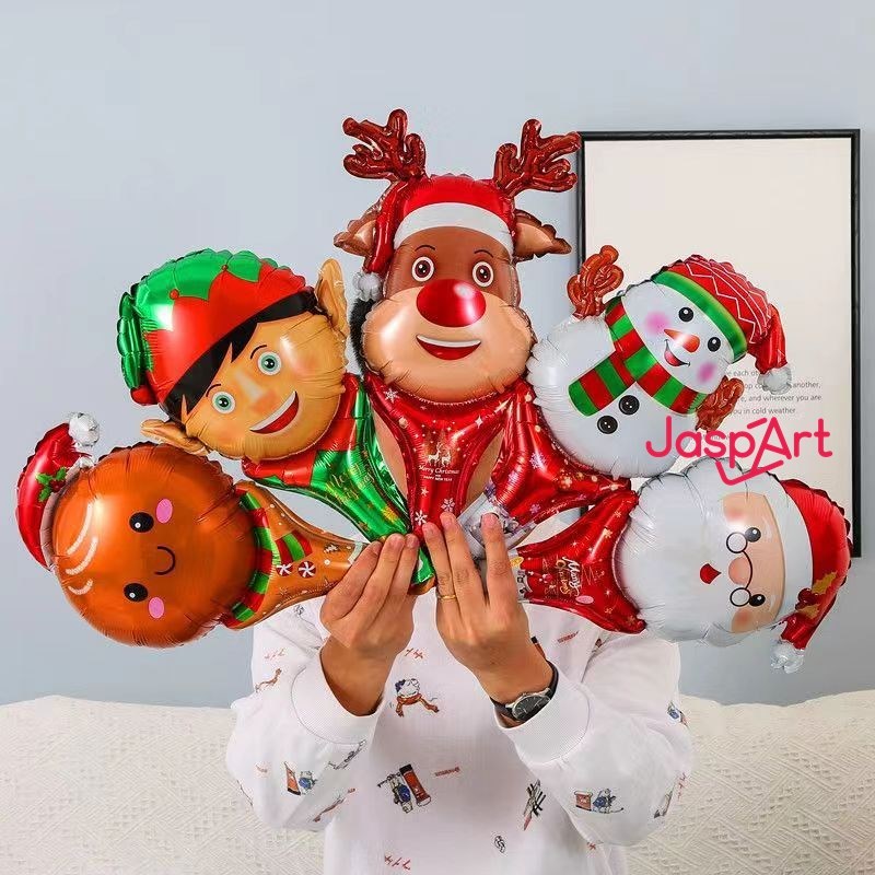 Balon Natal / Balon Natal Foil / Balon Natal Dekorasi / Balon Christmas Hias / Balon Karakter Natal 