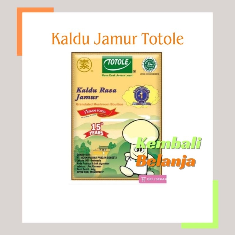 

Totole Kaldu Jamur 80 Gram/ Kaldu Rasa Jamur/ Penyedap Rasa Jamur/ Mushroom Bouillon/ Vegan Food