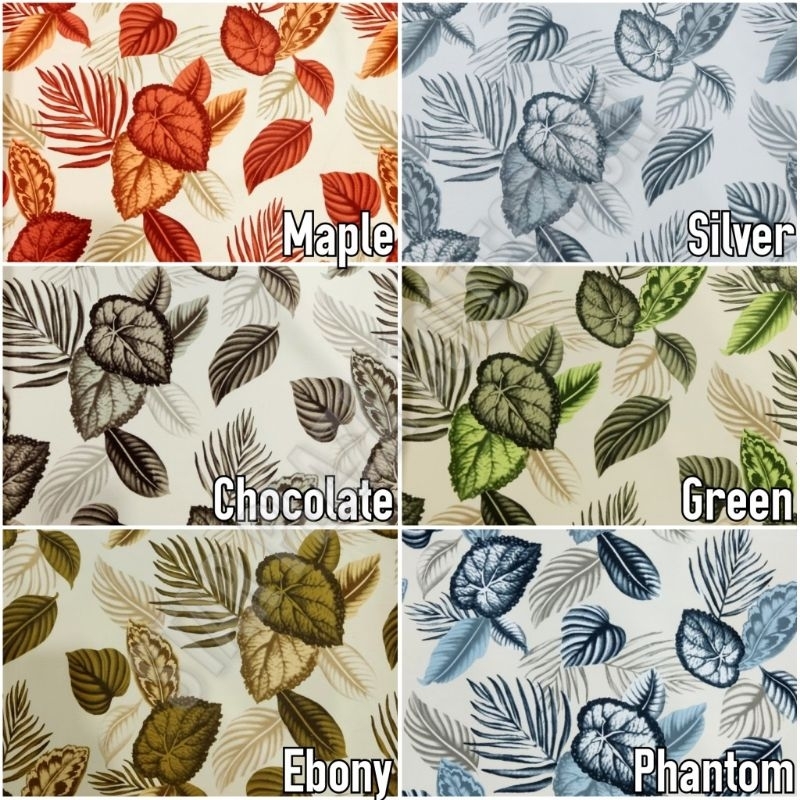 Promo Kain Bludru Beludru Velvet Print Motif Tropical Daun Bunga - Shangrila (Sofa, Kursi, Jok,