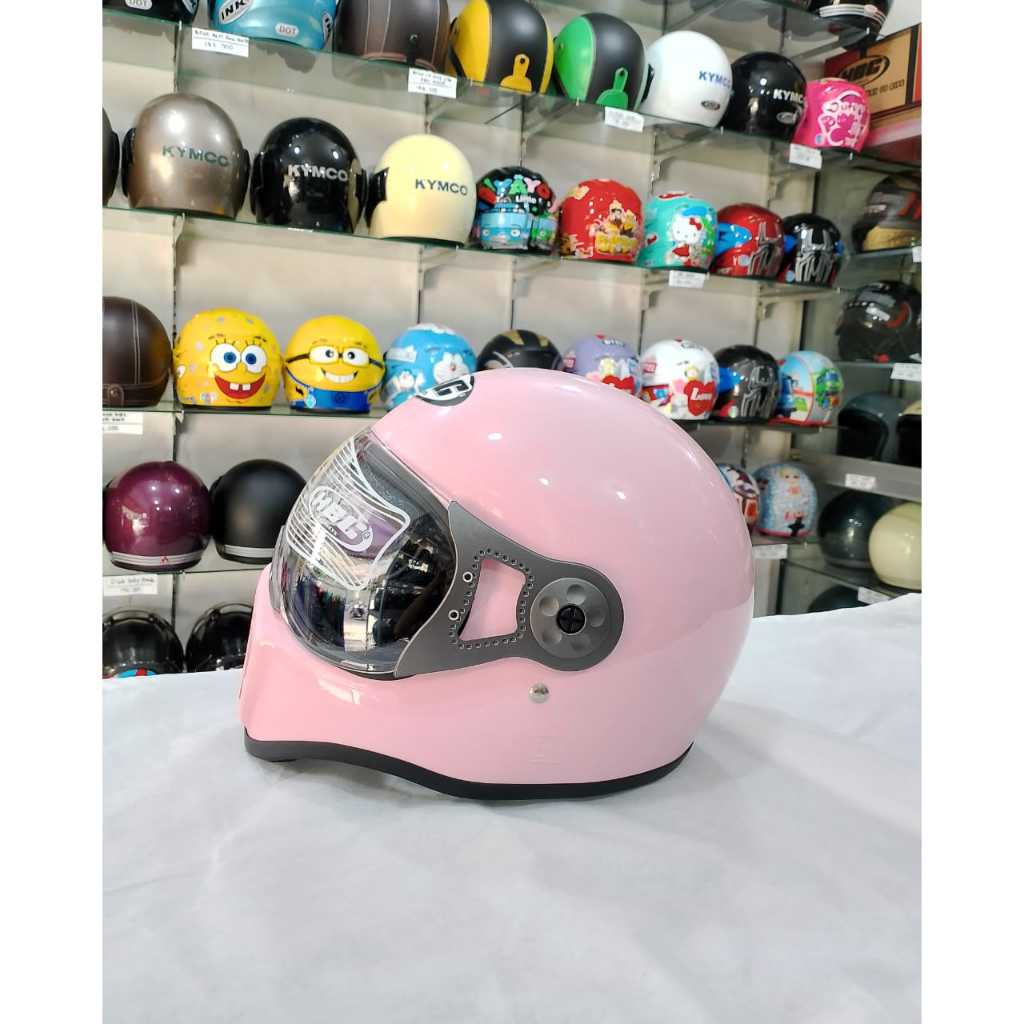 HBC Helm Cakil Kaca Pilot Full Face Pink Glossy Standar Keamanan SNI COD Packing Kardus + BubbleWrap