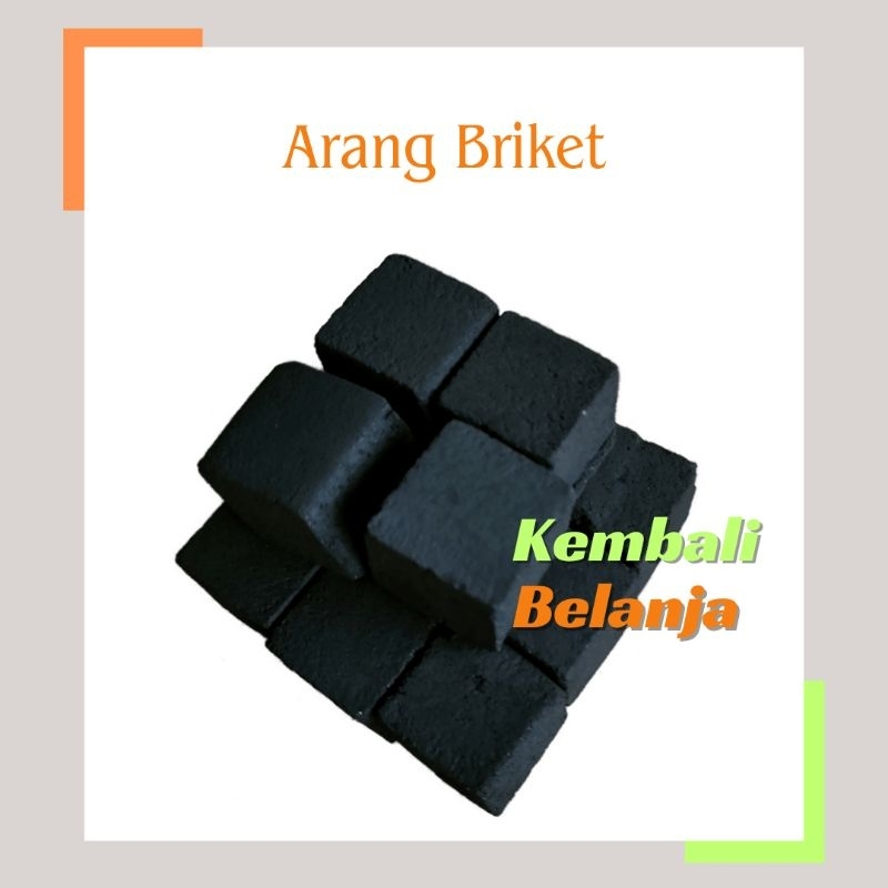 Arang Briket Kotak 1 Kg/ Arang Kotak Kubus/Areng Batok Kelapa/ Arang Barbeque/ Arang BBQ/ Briket BBQ