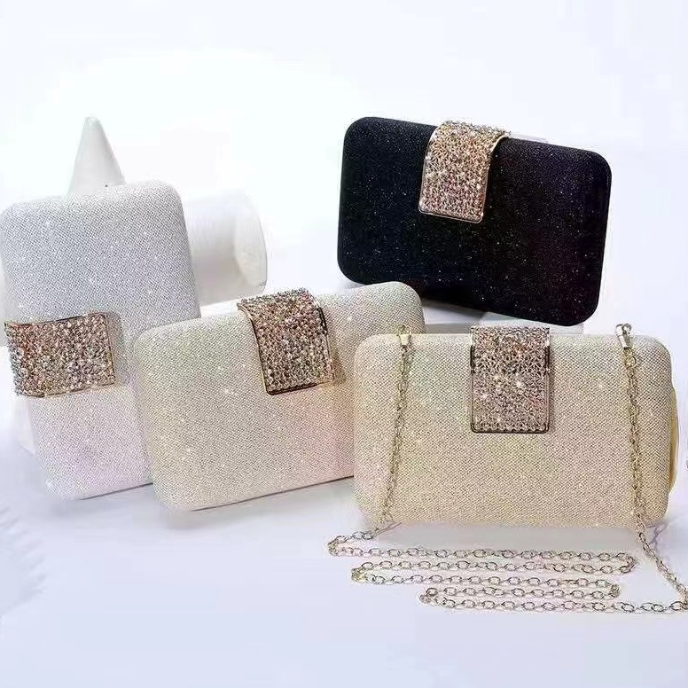 SALEE.. BJ32191 - GOLD/SILVER/CHAMPAGNE/BLACK TAS SLEMPANG JINJING TOTEBAG HANDBAG PESTA CLUTCH MANI
