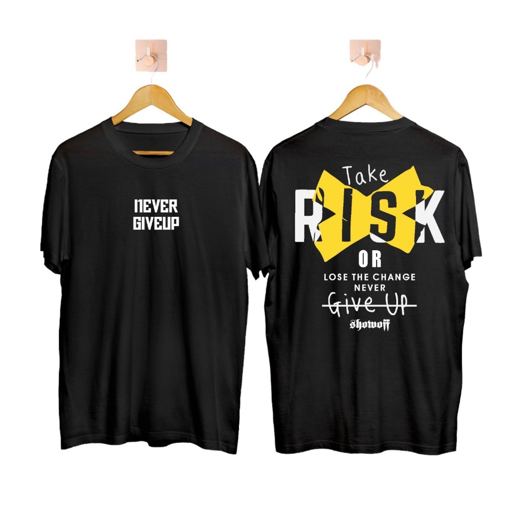 Baju Kaos Risk Hitam (COD)/Baju Brand Lokal/Brand Lokal Baju/Others/Kaos Pria Dewasa/Baju Brand Loka