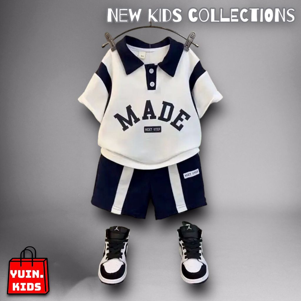 Baju Made Kerah Celana Pendek Anak Laki-laki 1-5 Tahun Setelan Baju Polo Made Anak Celana Pendek Mod