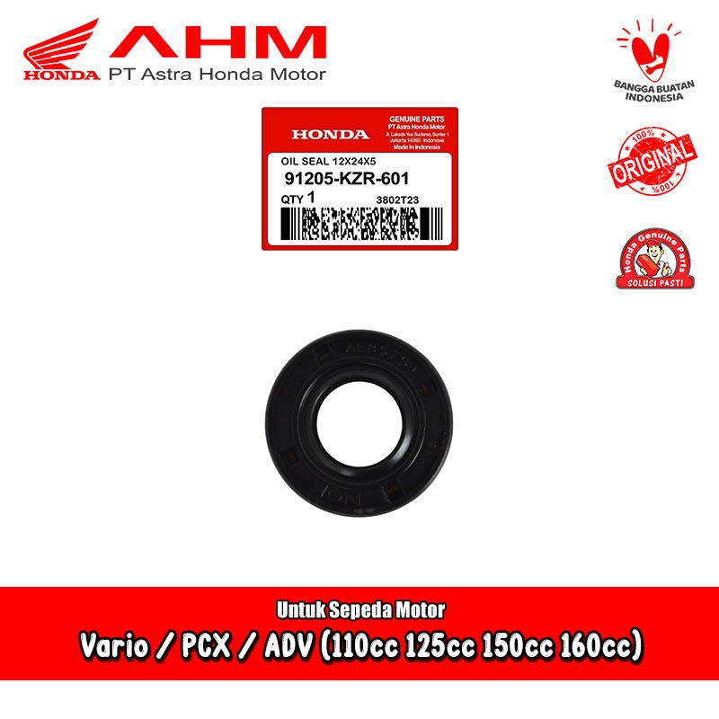 Seal Water Pump Pompa Radiator 12x24x5 Vario PCX ADV Stylo 125 150 160 Original AHM 91205-KZR-601