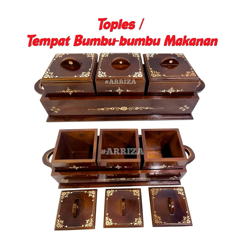 Tempat Bumbu Dari Kayu Jati / Tempat Bumbu Dapur Set / Tempat Bumbu Dapur / Tempat Bumbu Dapur Estet