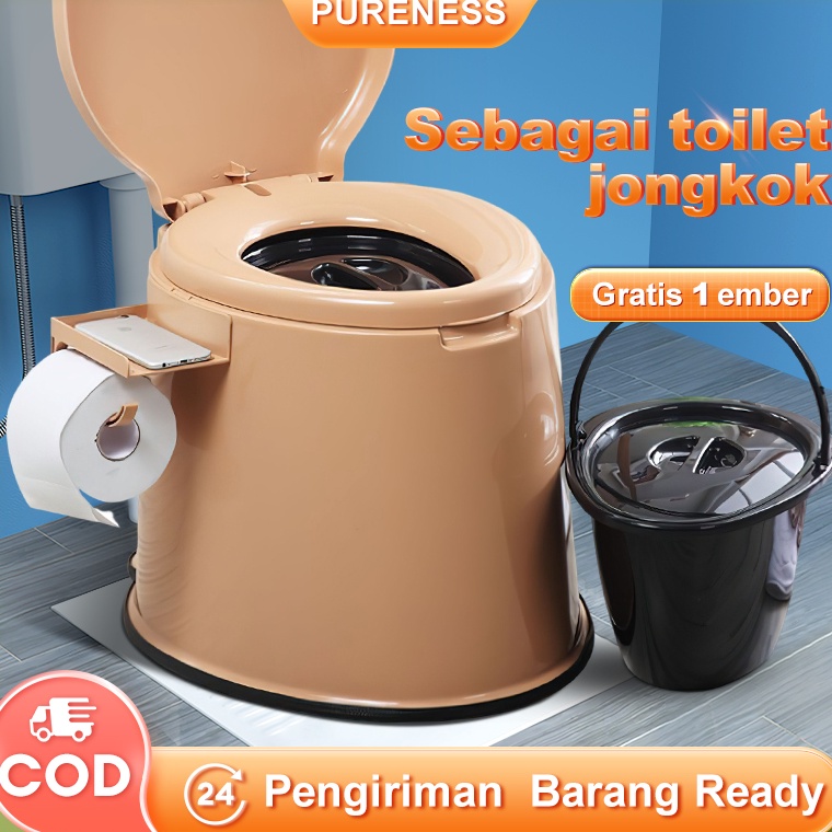 `WQR WC Duduk Portable / Kursi Toilet Jongkok / Toilet Training Anak / Closet Duduk / Pispot Dewasa Wanita j Promo Murah.