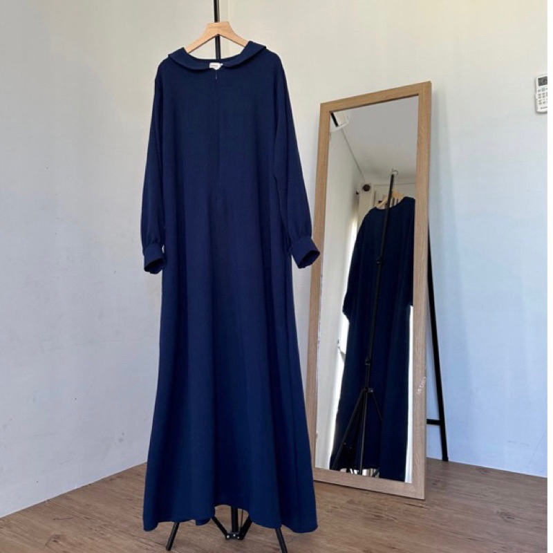 KEERAN DRESS GAMIS SYARI POLOS / GAMIS WANITA TERBARU TERLARIS-Navy