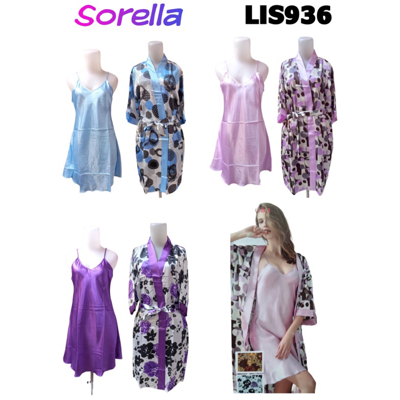 LIS936 lingerie + kimono satin mewah sorella