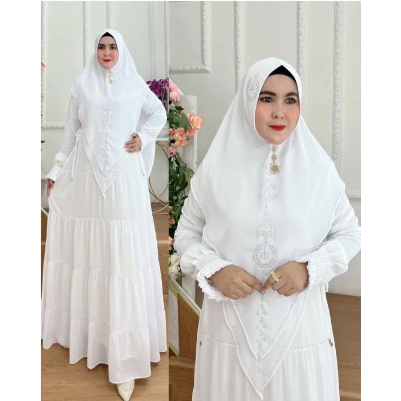 Gamis syari all size muat bb 40kg sampai 85kg mewah elegan model tingkat kerut ceruty premium