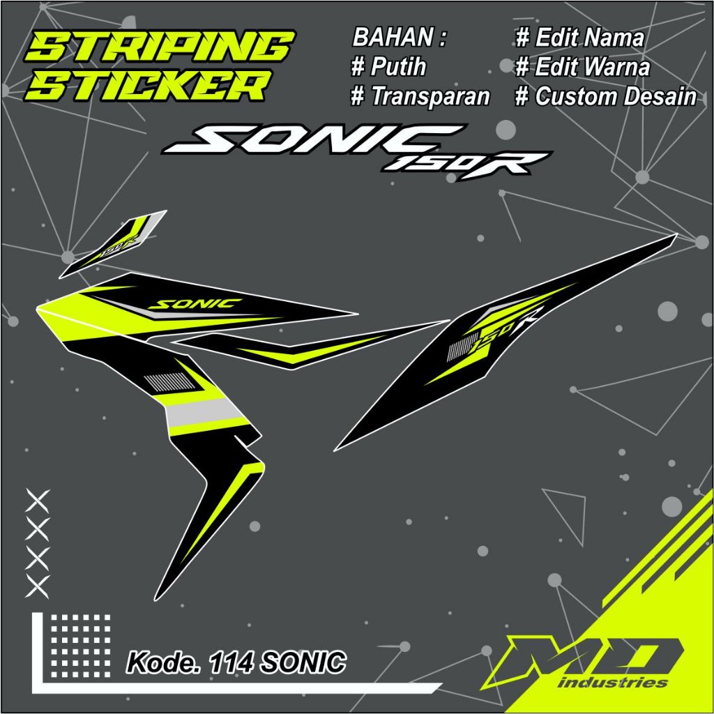 Striping Sticker Sonic 150R - STRIPING SONIC-Striping Transparan Sonic 150R