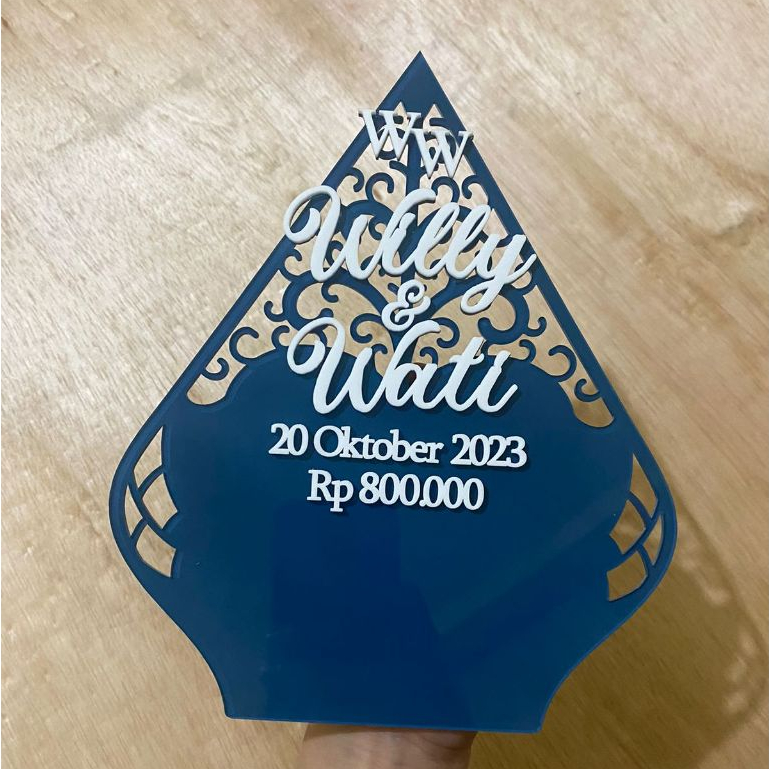 GUNUNGAN WAYANG MAHAR CUSTOM WARNA TIMBUL AKRILIK / HIASAN MAHAR 1 HARI JADI