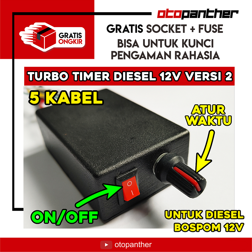 Turbo Timer VERSI 2 Isuzu Panther dan Diesel Bospom Konvensional 12V bisa untuk Kunci Pengaman Rahas
