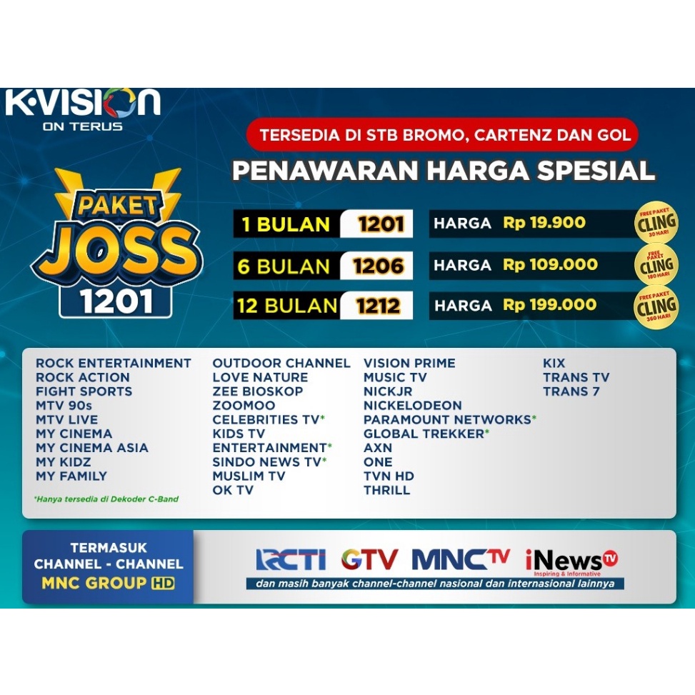 ♠Tch Paket JOSS K VISION 30 Hari/180 Hari Paket Anak K-Vision i Kualitas Premium ♪.