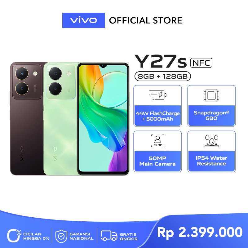 [NEW LAUNCH] vivo Y27s (8/128) - 50MP Camera, 44WFlashCharge, Snapdragon 680, IP54 Water Resistance