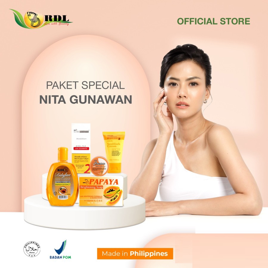 RDL Paket Complete- Skincare Pagi Malam Perawatan Wajah Kusam-Mencerahkan dan Meratakan Warna Kulit 