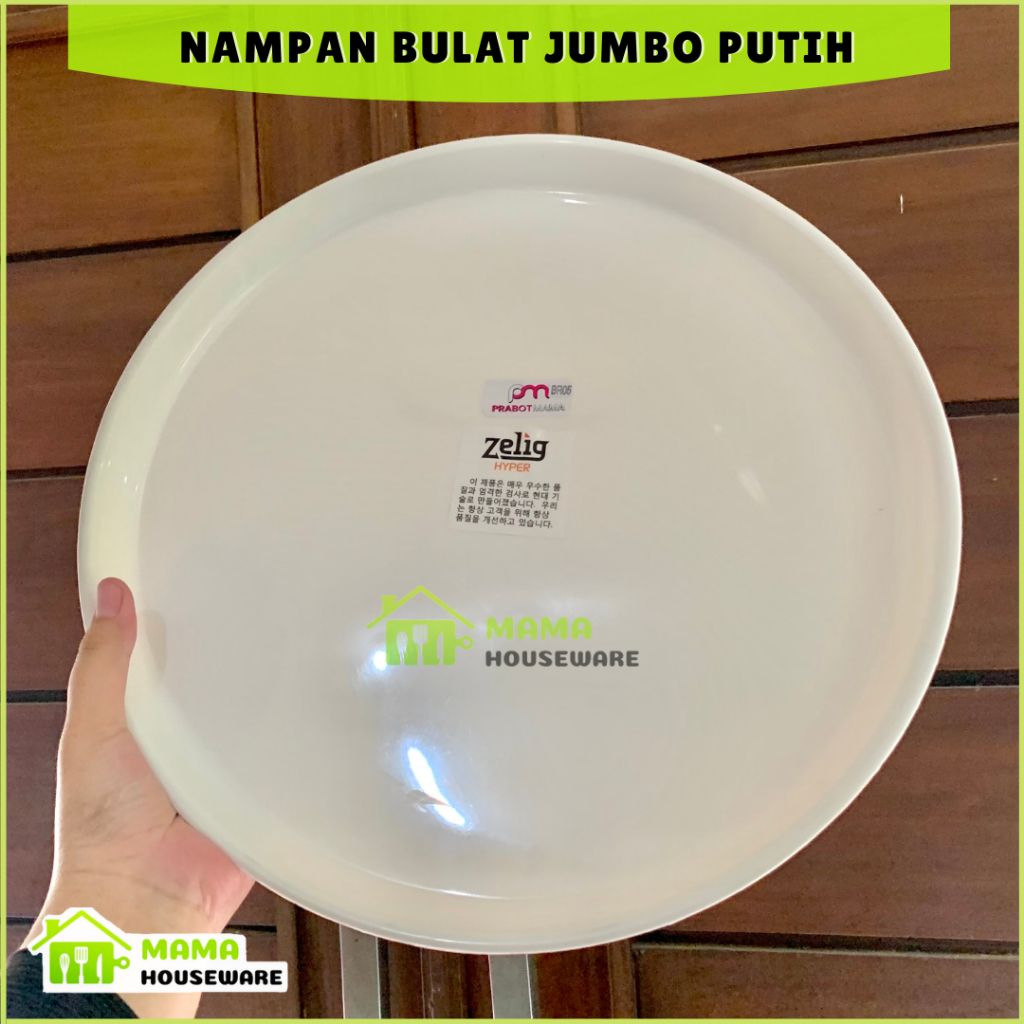 Nampan Plastik Putih Bulat Aesthetic / Nampan Multifungsi / Nampan Bulat 36 Cm / Tampah Tumpeng Serb