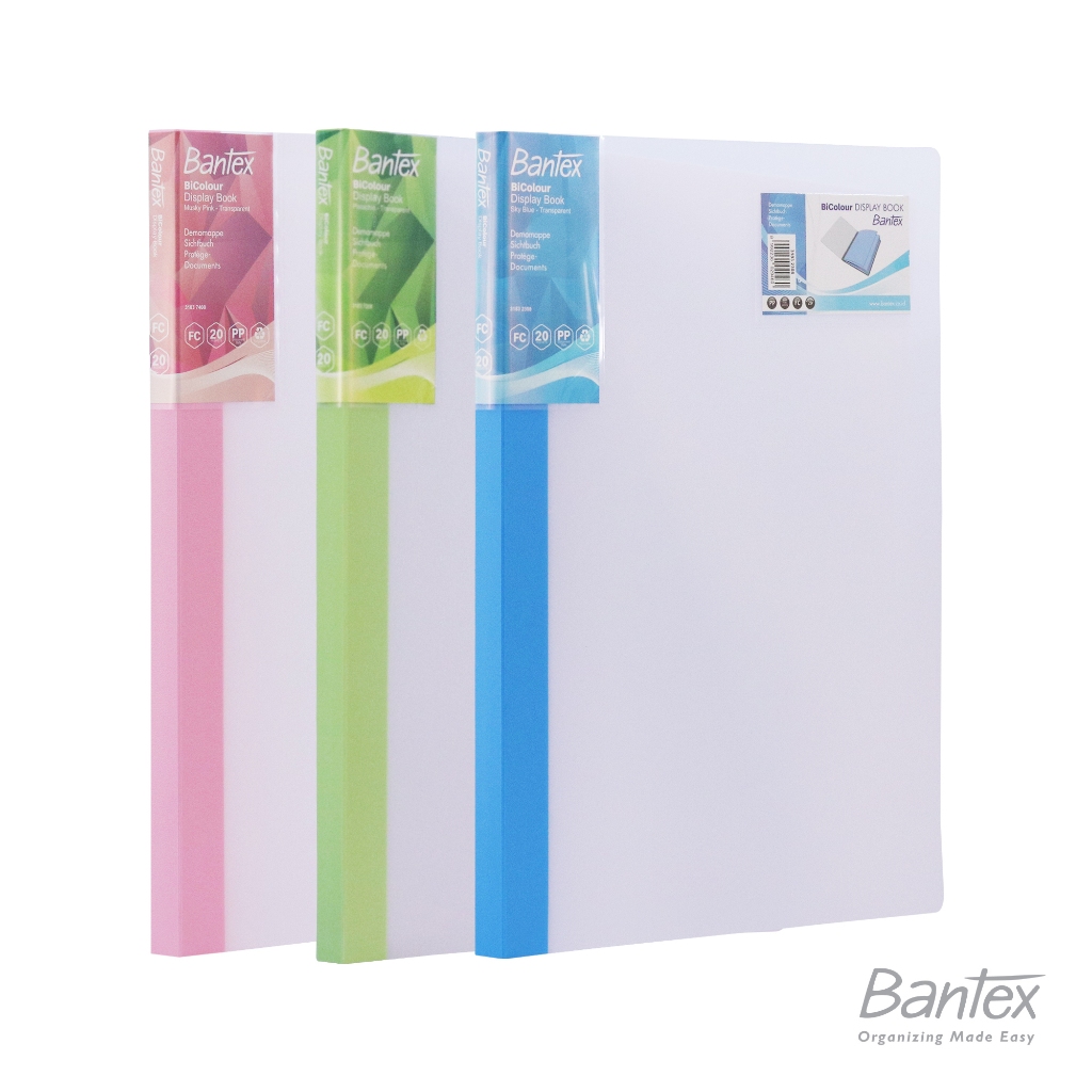 

Bantex Bi-Colour Display Book Clear Folio/F4 20 Pocket - 3183