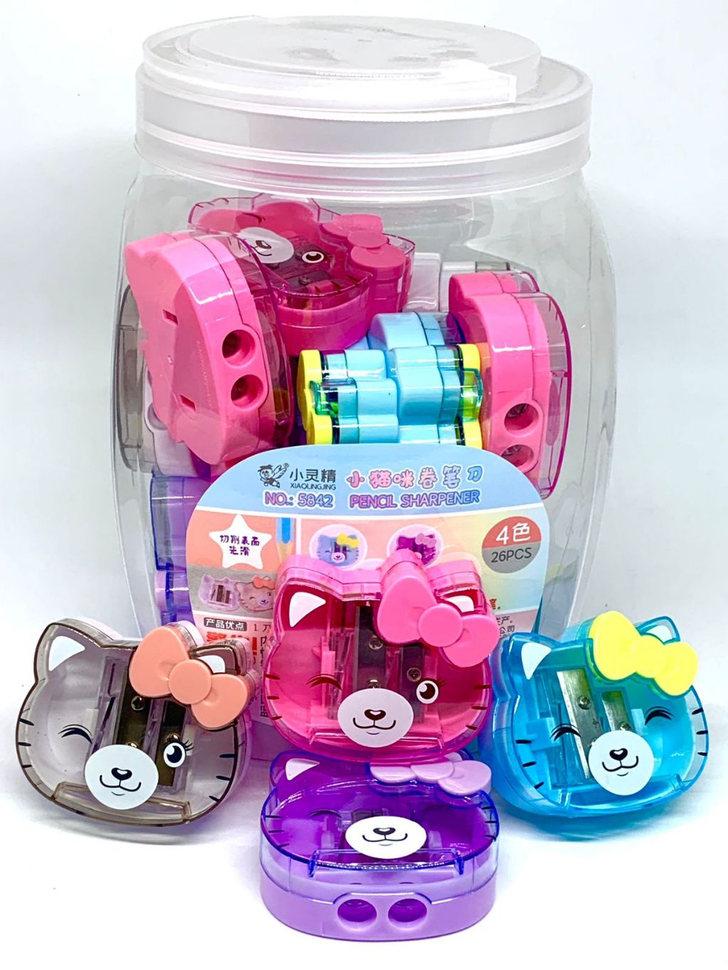 

[1PCS] Serutan Toples Gabus Rautan Pensil Fancy Import Unik & Lucu Transparant PREMIUM Bentuk Kelinci / Bear / Kucing Pink Ungu Cream