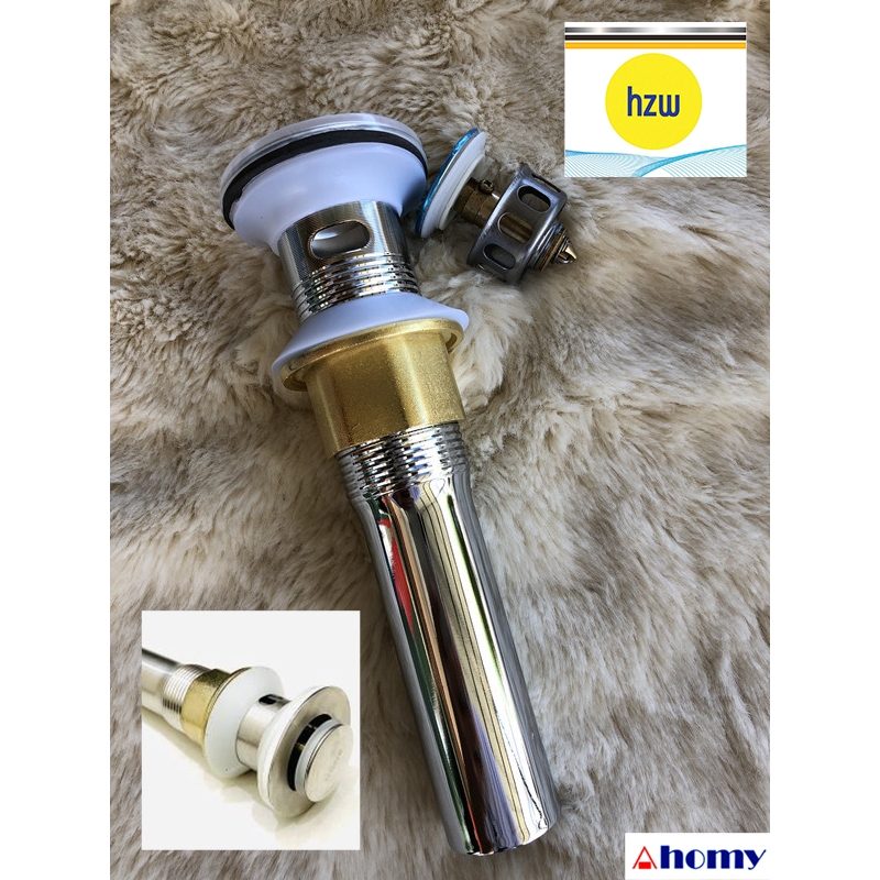 kepala sifon pop up overflow pipa afur wastafel stainless sus 304 kuningan hzw
