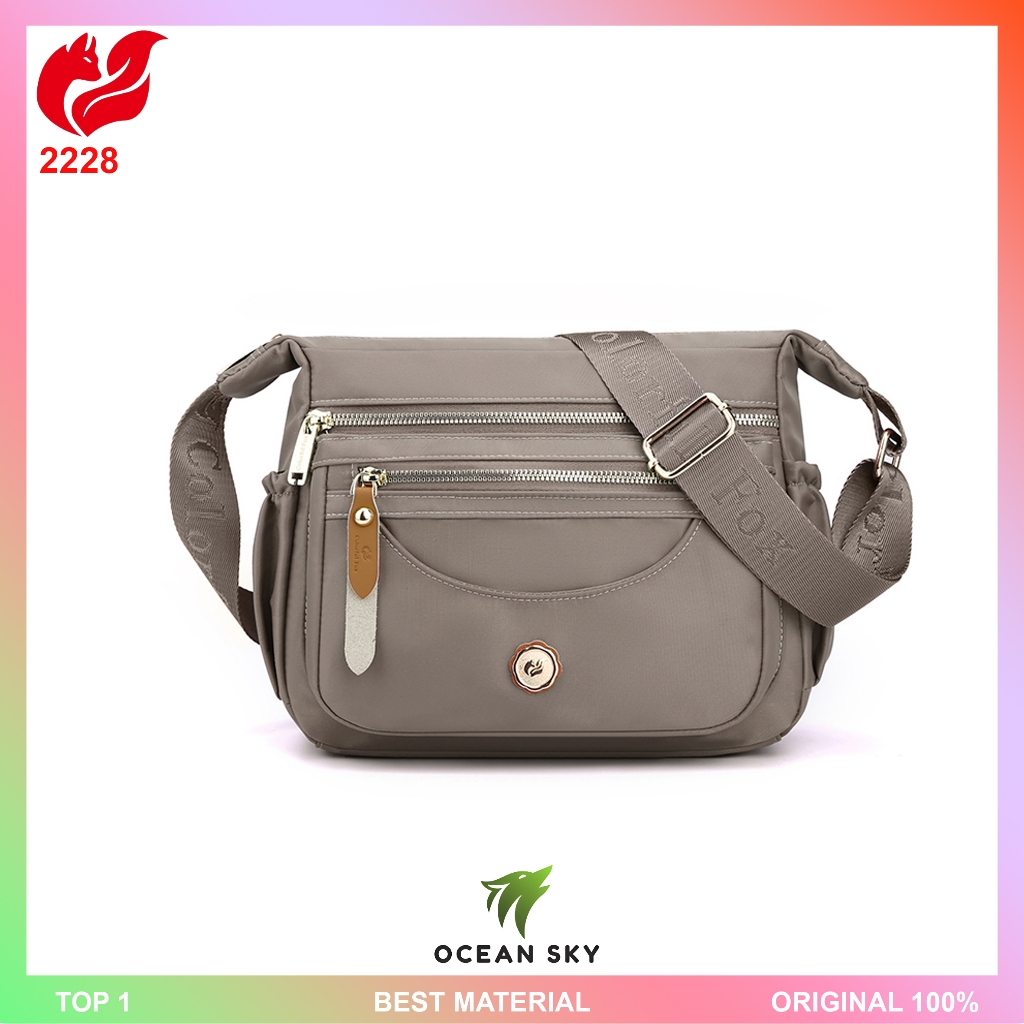 Colorful Fox Original/Ocean Sky - Tas selempang wanita colorful fox 2228 tas selempang nilon waterpr