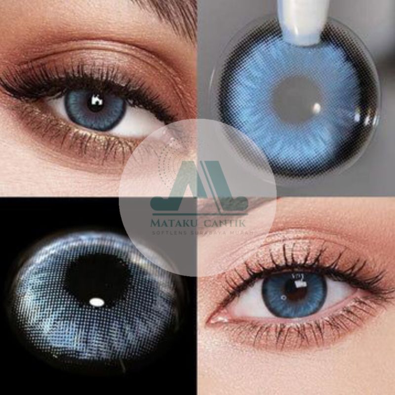 Softlens Premium Mata Barbie Blue Diameter 16mm | Softlens Grey Natural | Softlens Daily | Softlens 