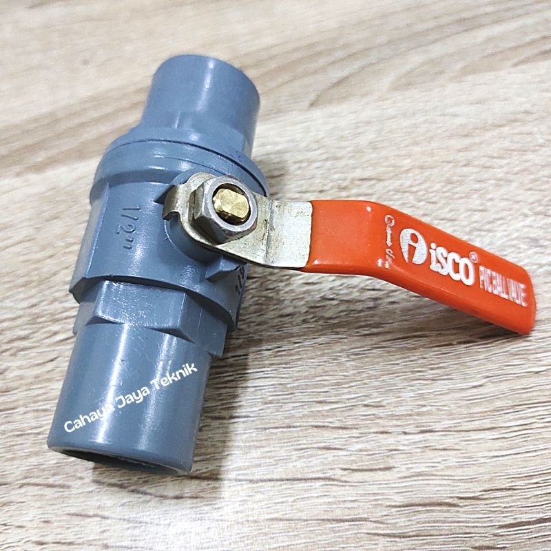 STOP KRAN PIPA BALL VALVE GAGANG BESI 1/2INCHI ISCO/ BALL VALVE PVC 1/2" ISCO / STOP KRAN PVC