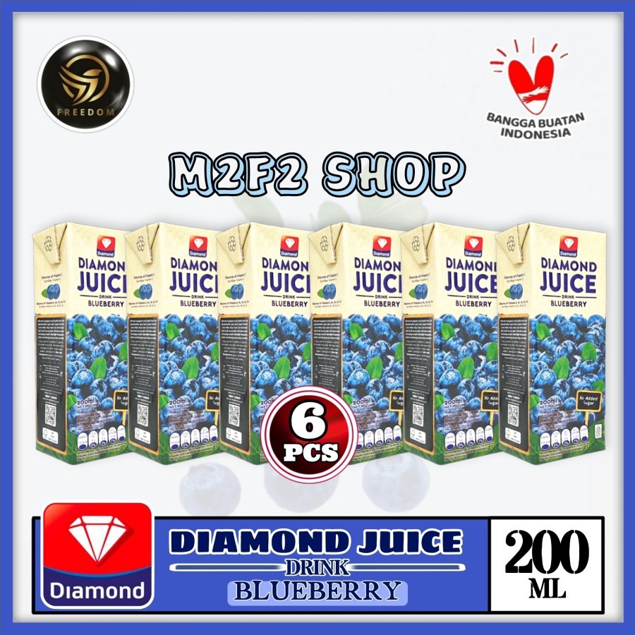 

Diamond Juice No Added Sugar Blueberry | Bluberi Kotak - 200 ml (Kemasan 6 Pcs)